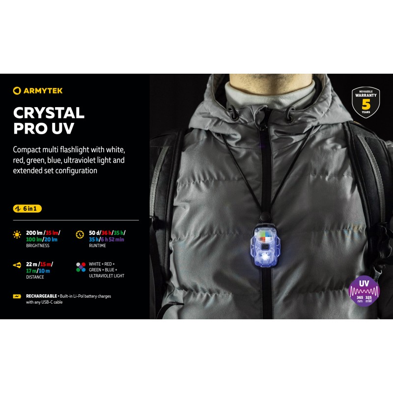ARMYTEK TORCIA CRYSTAL PRO UV - VERDE