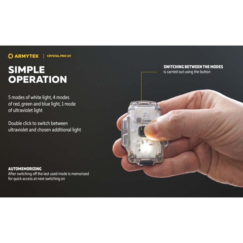 ARMYTEK TORCIA CRYSTAL PRO UV - VERDE