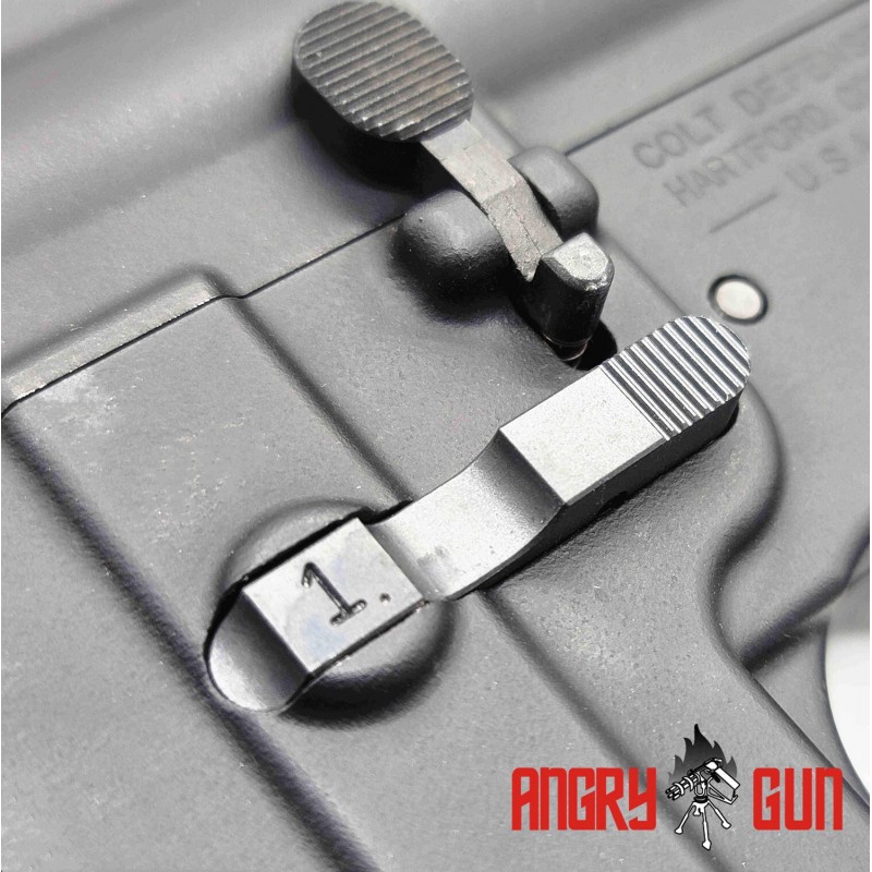 ANGRY GUN AMBIDEXTROUS L119A2 MAGAZINE CATCH FOR MARUI MWS GBBR 