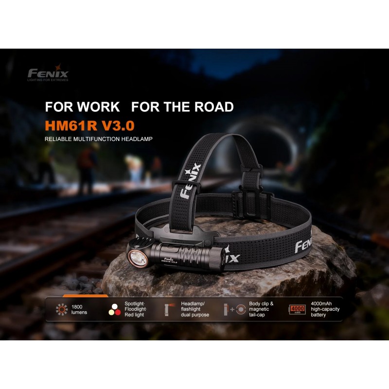 FENIX HM61R V3.0 RELIABLE MULTIFUNCTION HEADLAMP - BLACK