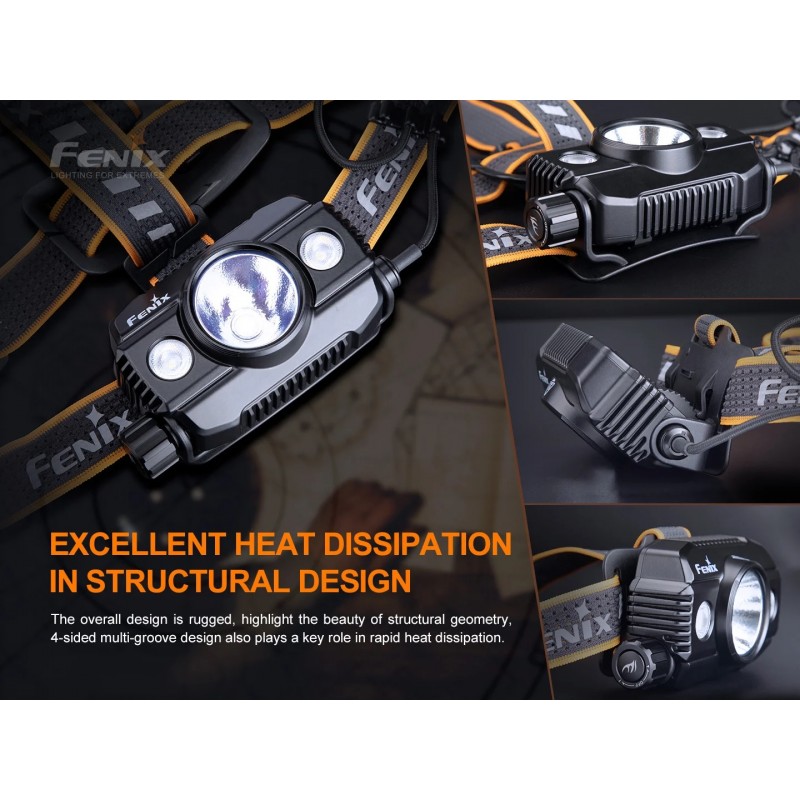 FENIX HP30R V2.0 ULTRA HIGH PERFORMANCE - SEARCH&RESCUE HEADLAMP - 3000 LUMENS - BLACK