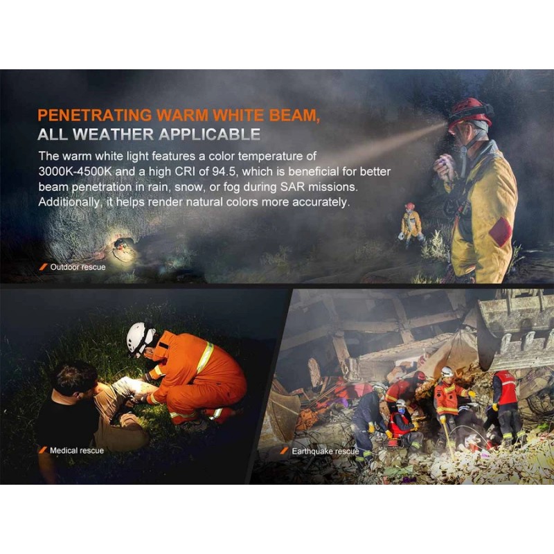 FENIX HP35R MULTIPLE LIGHT SOURCES HIGH-OUTPUT SEARCH&RESCUE HEADLAMP - 4000 LUMENI - BLACK