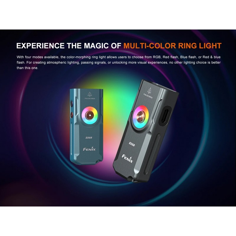 FENIX TORCIA PORTACHIAVI E06R - 3 IN 1 - GRIGIO