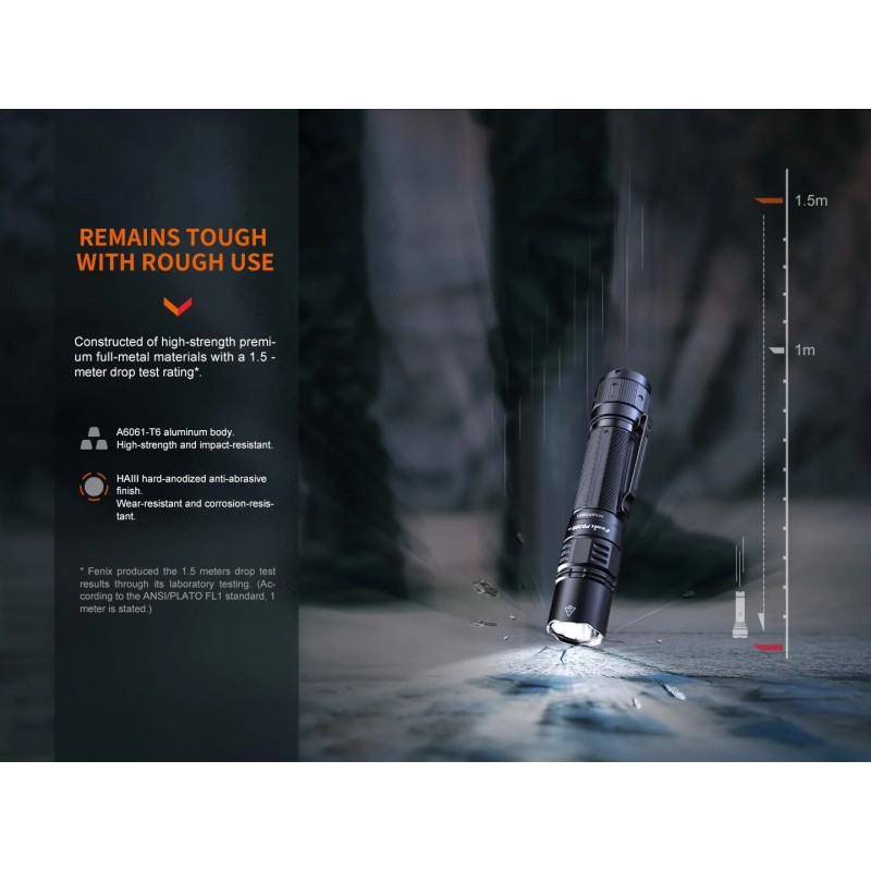 FENIX TORCIA TATTICA RICARICABILE PER IMPIEGHI PESANTI PD36R PRO