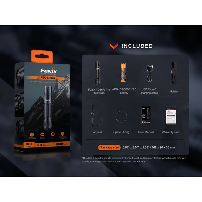 FENIX TORCIA TATTICA RICARICABILE PER IMPIEGHI PESANTI PD36R PRO
