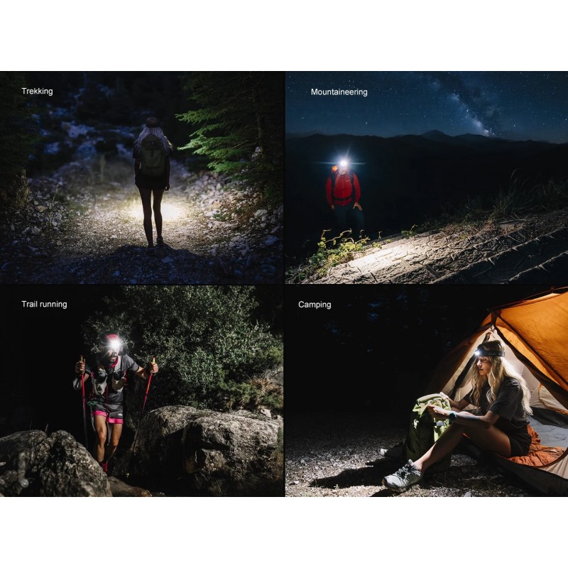 FENIX HM55R MULTI-LED LIGHTWEIGHT OUTDOOR HEADLAMP- 1200 LUMENS - BLACK