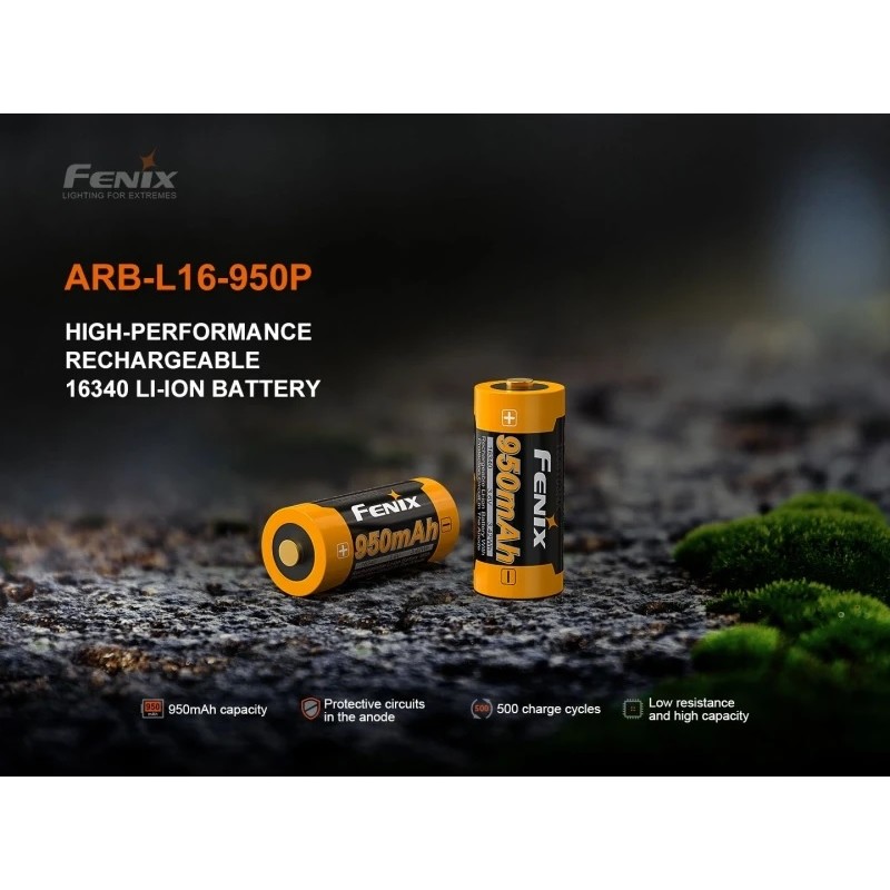FENIX BATTERIA RCR123A RICARICABILE / 16340 / 950MAH (LI-ION)