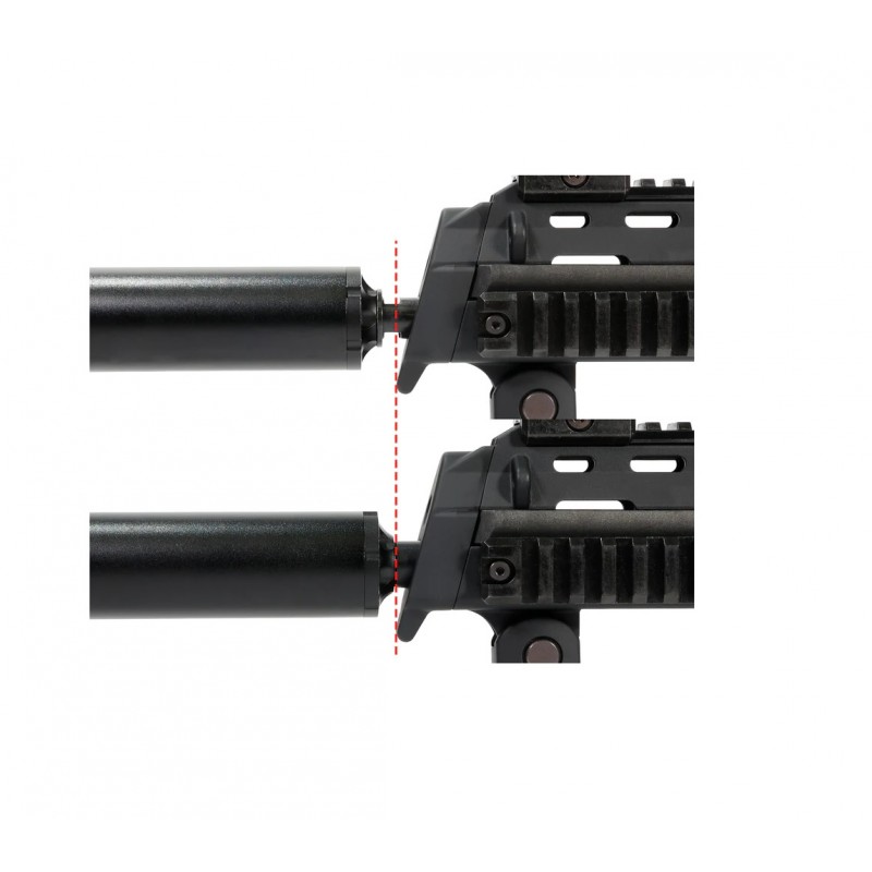 NINEBALL TOKYO MARUI MP7A1 CUSTOM OUTER BARREL WITH SHORT SAS (14MM REVERSE THREAD ADAPTER) 