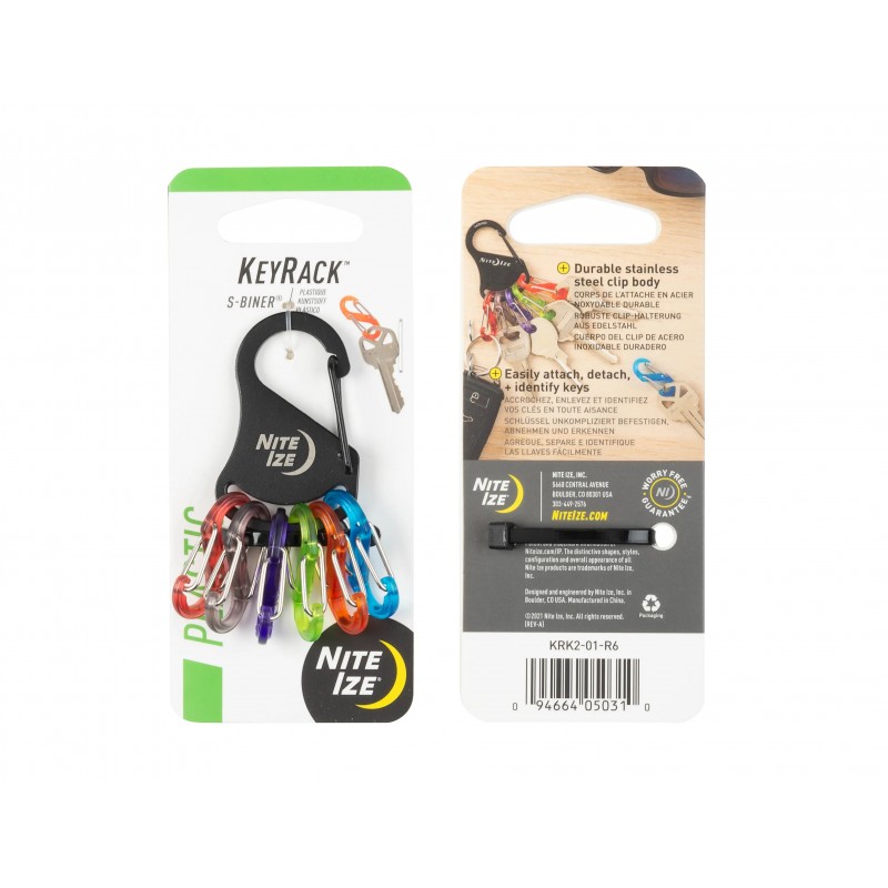 NITEIZE KEYRACK MOSCHETTONE S-BINER - MULTICOLORE
