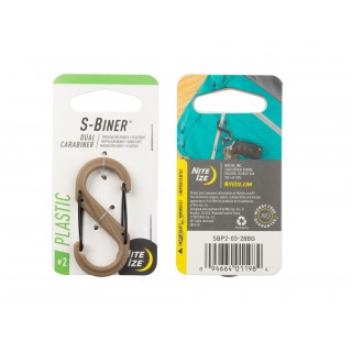 NITEIZE S-BINER MOSCHETTONE DOPPIO IN PLASTICA - COYOTE - TAGLIA 2
