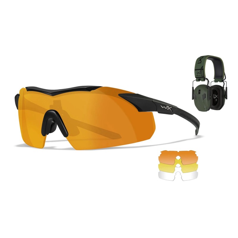 WILEY X VAPOR COMM KIT PER POLIGONO DI TIRO - LENTI ARANCIONE/GIALLO/TRASPARENTI