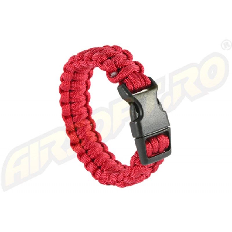 PARACORD - BRACCIALE DI SOPRAVVIVENZA 22MM  - ROSU