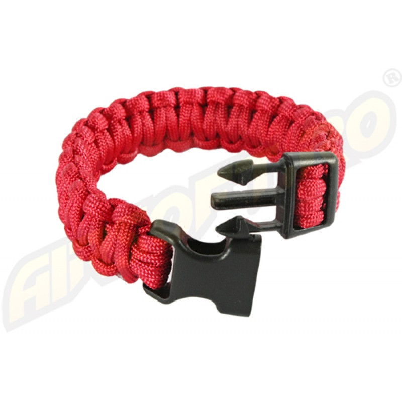 PARACORD - BRACCIALE DI SOPRAVVIVENZA 22MM  - ROSU