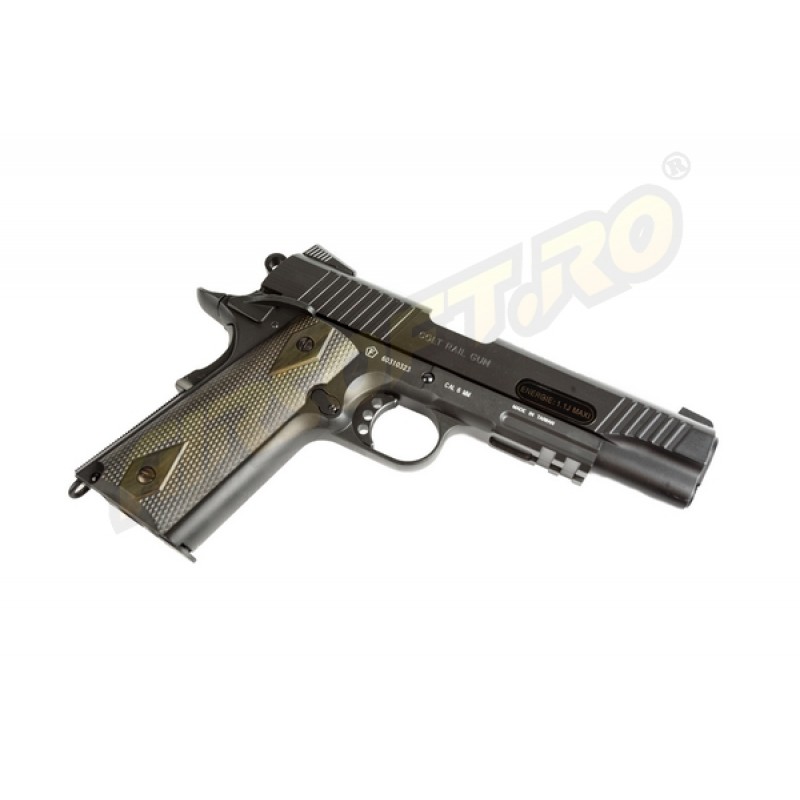 CYBER GUN COLT M1911 RAIL GUN - CO2 - SCARRELLANTE - BLACK MAT