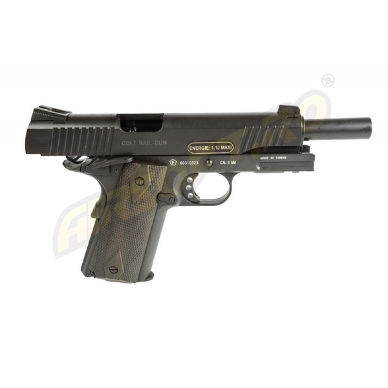 CYBER GUN COLT M1911 RAIL GUN - CO2 - SCARRELLANTE - BLACK MAT