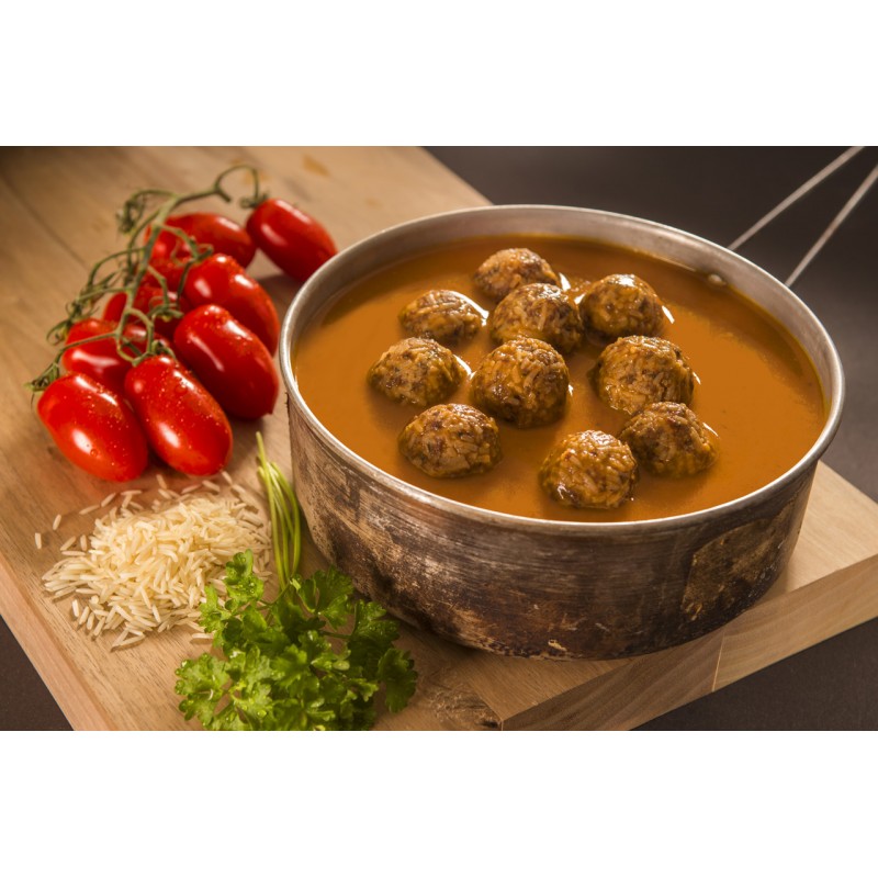 ADVENTURE MENU MEAT BALLS WITH BASMATI AND TOMATO SAUCE