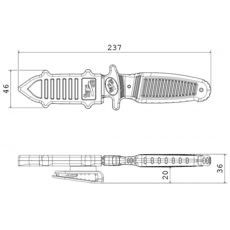 RED CLAW COLTELLO PER ALLENAMENTO CON INCHIOSTRO - PANTHER KIT - NERO