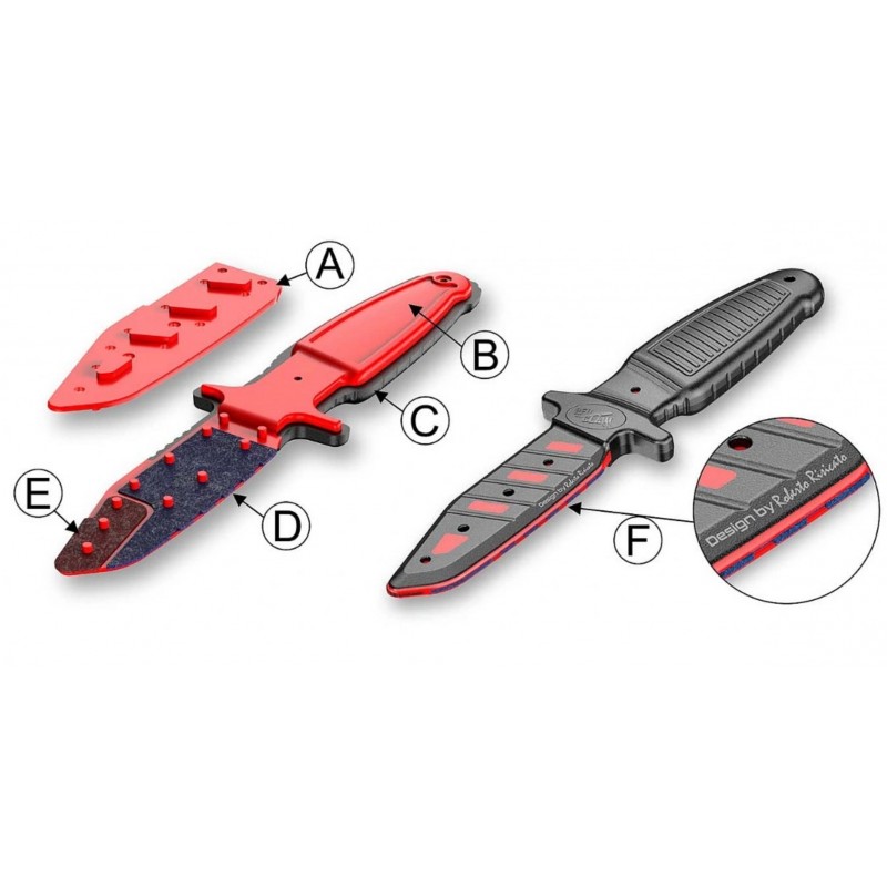 RED CLAW COLTELLO PER ALLENAMENTO CON INCHIOSTRO - PANTHER KIT - NERO