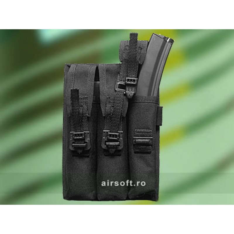 MAGAZINE POUCH WITH 3 COMPARTMENTS (BLACK)