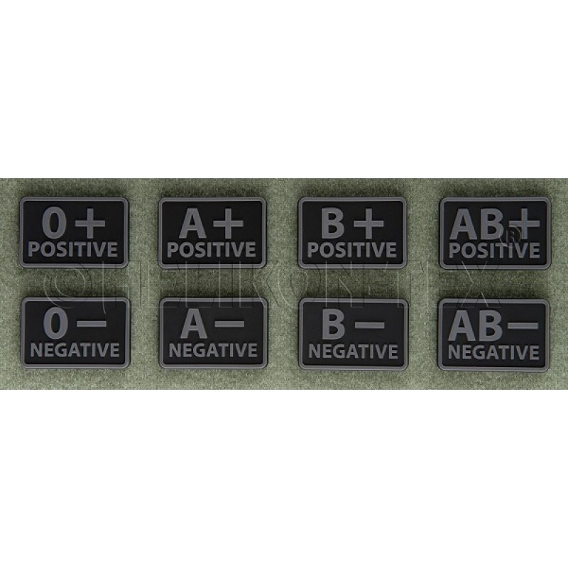 Blood Patch PVC - AB POZITIV - BLACK