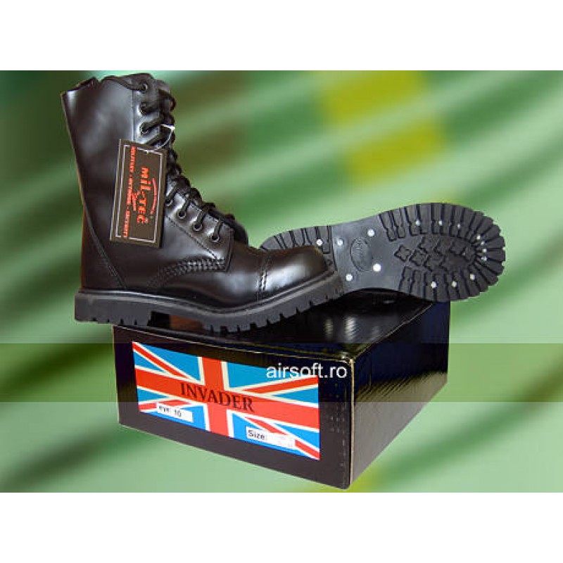 LEATHER BOOTS - INVADER MODEL WITH 10 HOLES LEATHER BOOTS - INVADER MODEL WITH 10 HOLES