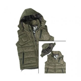 VEST WITH HOOD OLIVE VEST WITH HOOD OLIVE