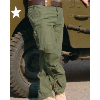 PRE-WASHED TROUSERS (OLIVE) AVIATOR MODEL