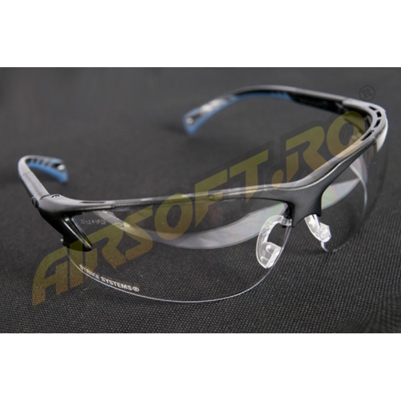 CLEAR LENS PROTECTIVE GLASSES WITH ADJUSTABLE TEMPLATES