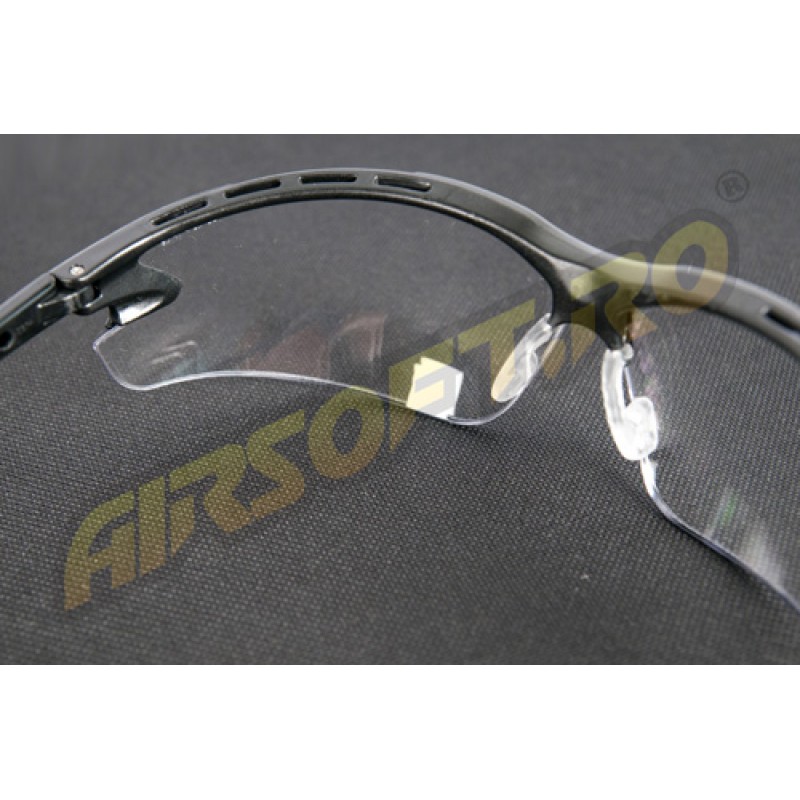 CLEAR LENS PROTECTIVE GLASSES WITH ADJUSTABLE TEMPLATES