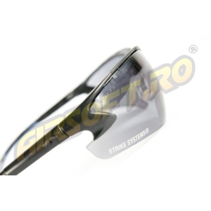 BLACK LENS PROTECTIVE GLASSES WITH ADJUSTABLE TEMPLATES