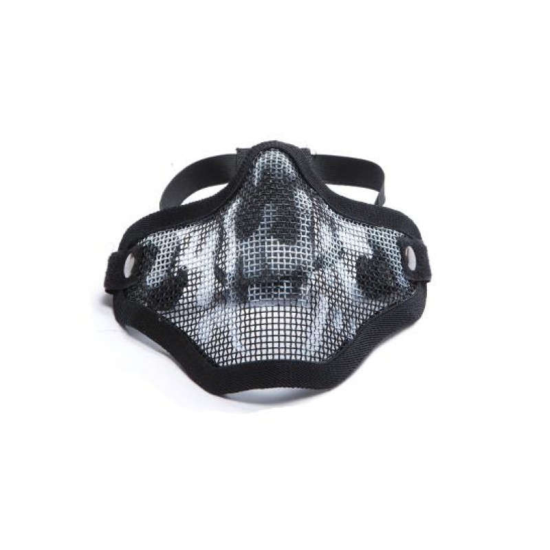 MASCHERA DI PROTEZIONE IN METALLO CON SKULL PRINT