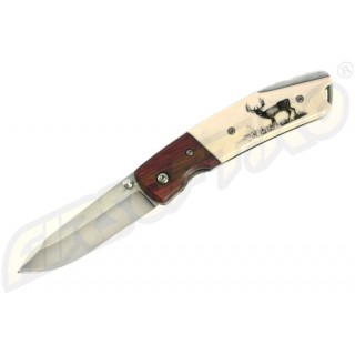 COLTELLO DA CACCIA CON MANICO INCISO - CERVO COLTELLO DA CACCIA CON MANICO INCISO - CERVO