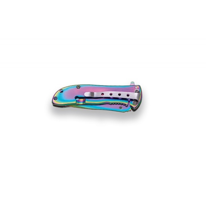 BRICEAG CU DESCHIDERE RAPIDA - FULL RAINBOW TITANIUM COATED - 7.5 CM