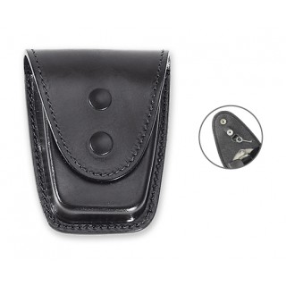 CLOSED LEATHER HANDCUFFS HOLSTER - WITH POCKET FOR KEY