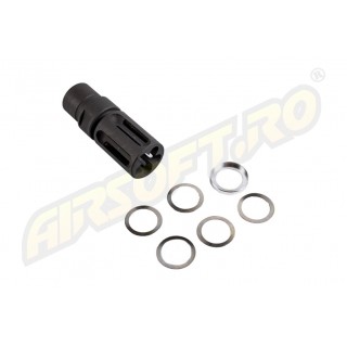 EVOLUTION SOFTAIR SPEGNIFIAMMA/FLASH HIDER- CNC STEEL BIRDCAGE - 14MM - CW/CCW EVOLUTION SOFTAIR SPEGNIFIAMMA/FLASH HIDER- CNC STEEL BIRDCAGE - 14MM - CW/CCW
