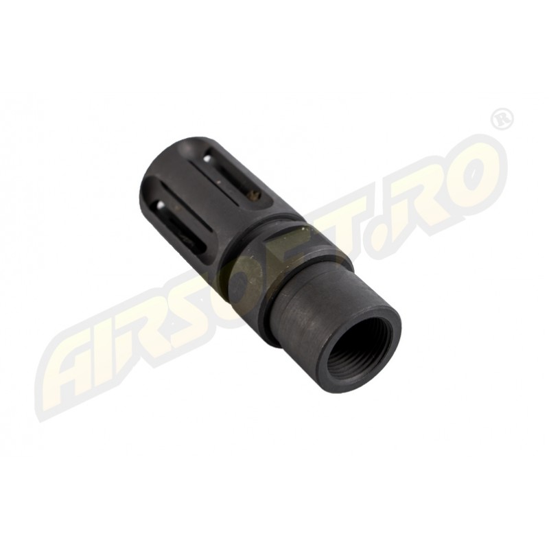 EVOLUTION SOFTAIR SPEGNIFIAMMA/FLASH HIDER- CNC STEEL BIRDCAGE - 14MM - CW/CCW