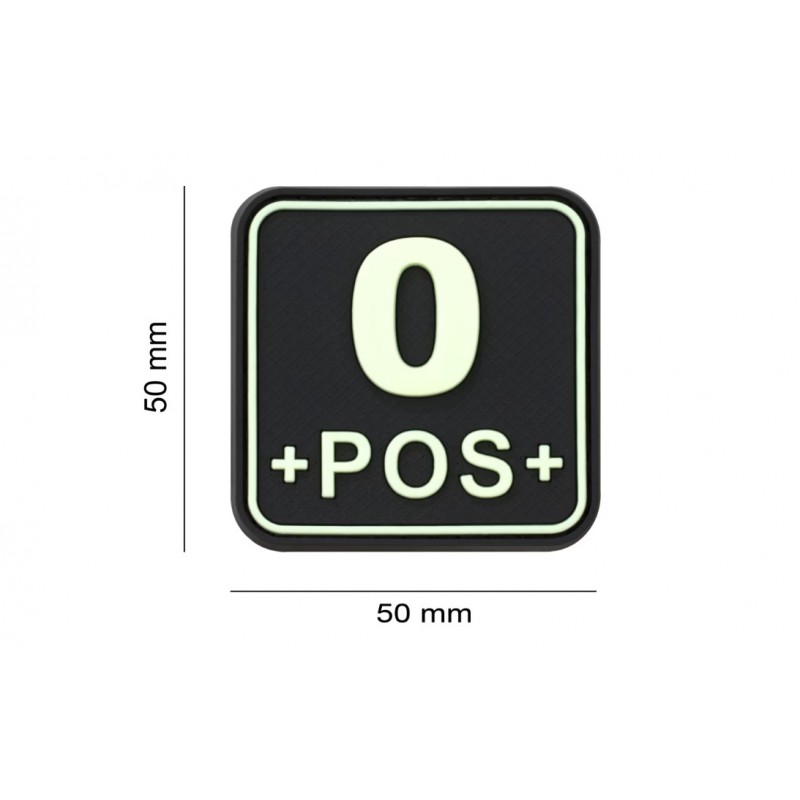 PATCH CAUCIUC - GRUPA SANGUINA - 0 POZITIV - GLOW