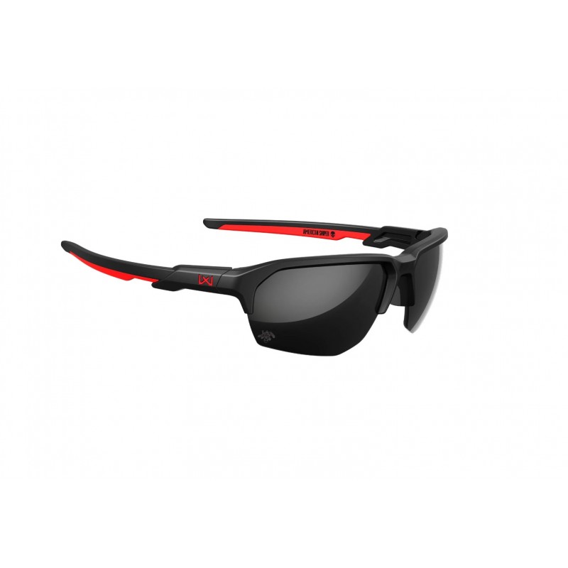 OCCHIALI JAKL AMERICAN SNIPER SIGNATURE SERIES - SPECCHIO NERO CAPTIVATE/MONTATURA NERO OPACO/ROSSO