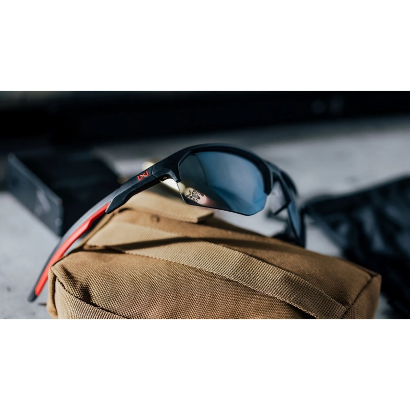 OCCHIALI JAKL AMERICAN SNIPER SIGNATURE SERIES - SPECCHIO NERO CAPTIVATE/MONTATURA NERO OPACO/ROSSO