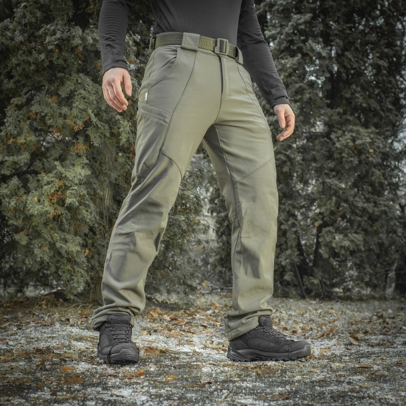 PANTALONI TACTICI SOFT SHEEL DE IARNA - OLIV