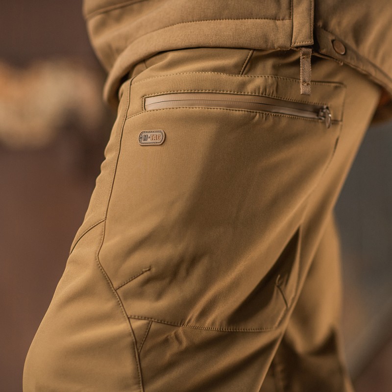 PANTALONI TACTICI SOFT SHEEL DE IARNA - COYOTE