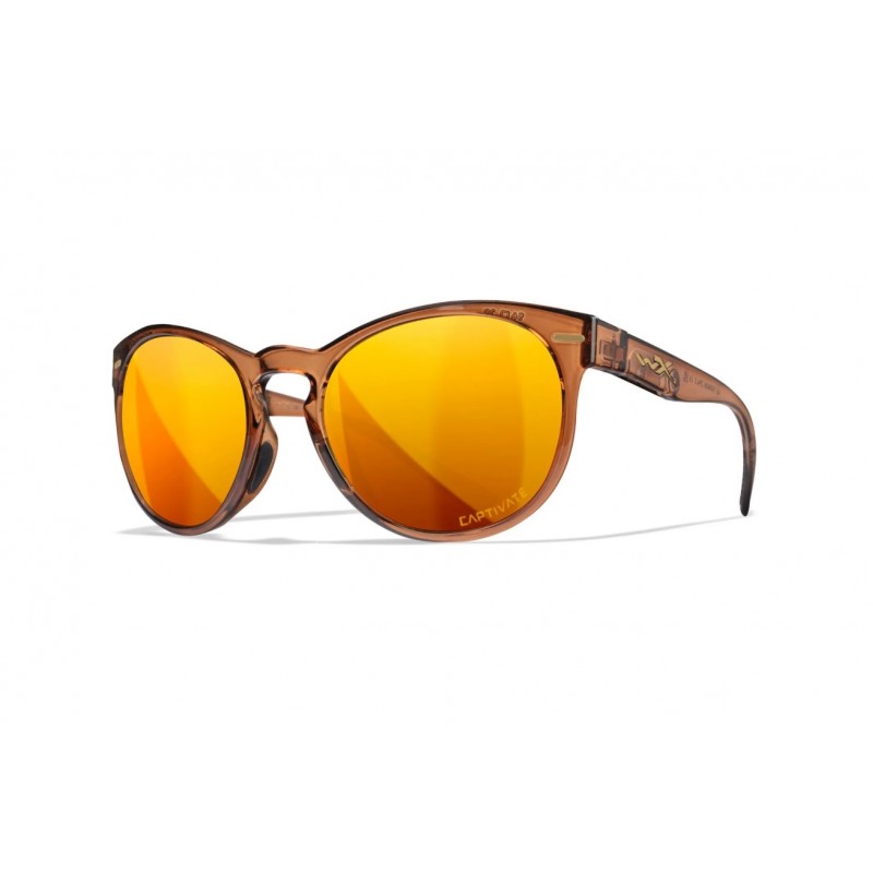 OCHELARI MODEL WX COVERT - LENSES CAPTIVATET POLARIZED BRONZE MIRROR - CRYSTAL ROOTBEER FRAME
