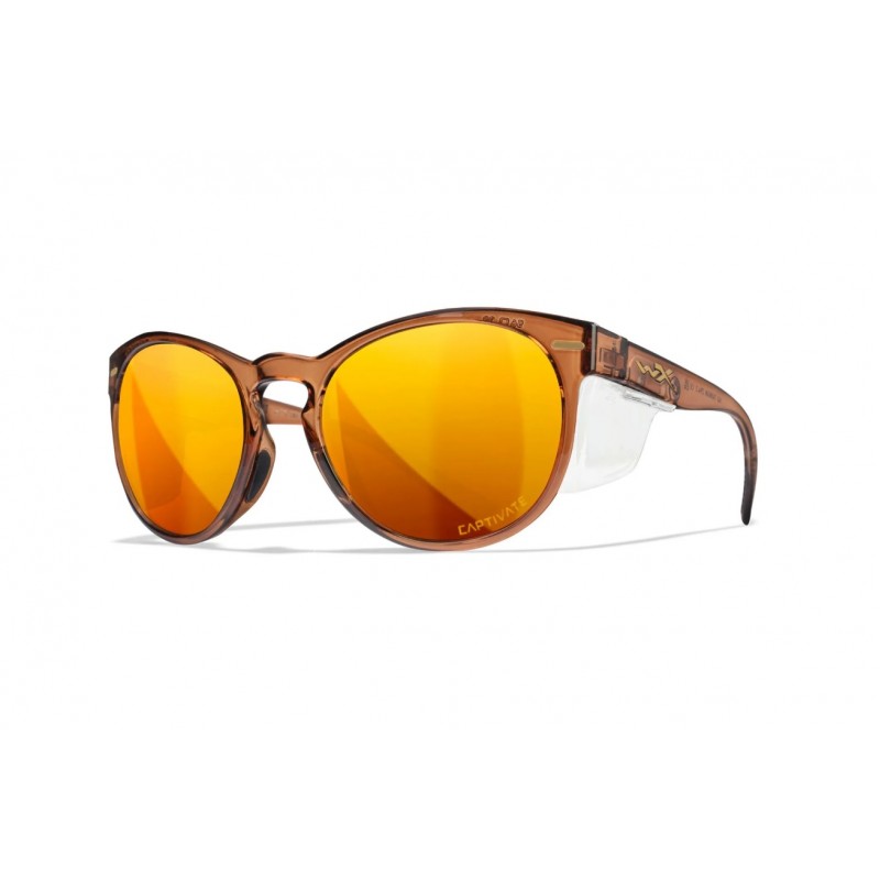 OCHELARI MODEL WX COVERT - LENSES CAPTIVATET POLARIZED BRONZE MIRROR - CRYSTAL ROOTBEER FRAME