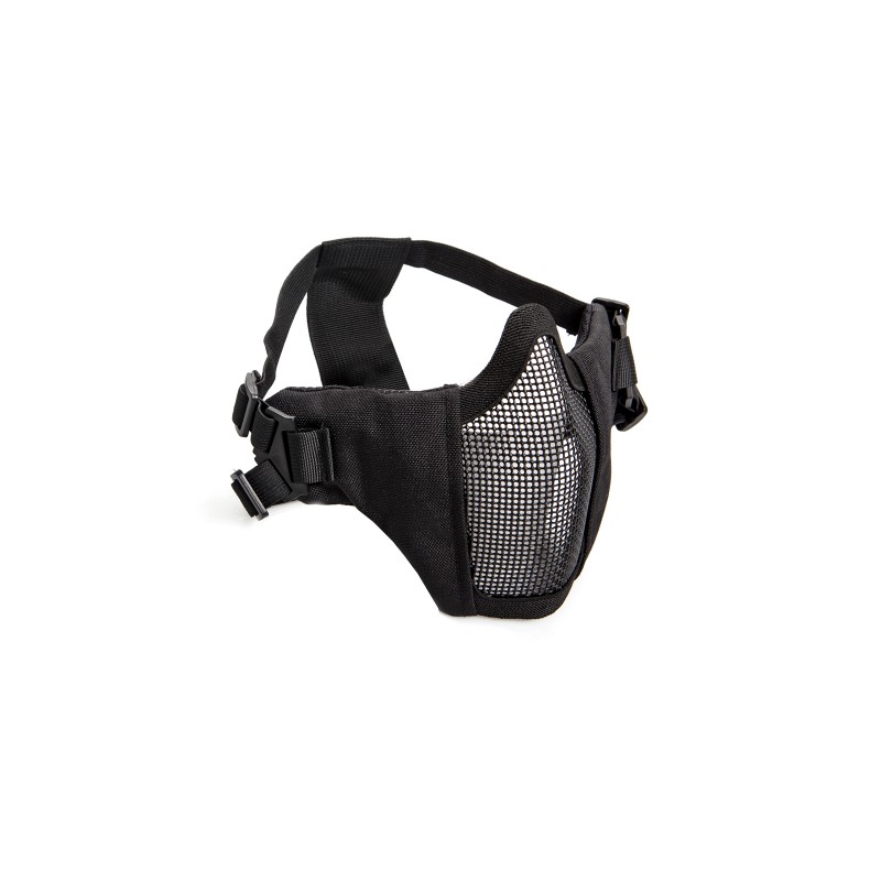 Maschera in rete metallica con guanciali - BLACK