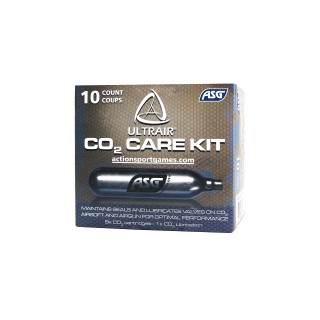 SET OF CO2 CARTRIDGES - 9 PCS. STANDARD + 1 PC. WITH LUBRICANT