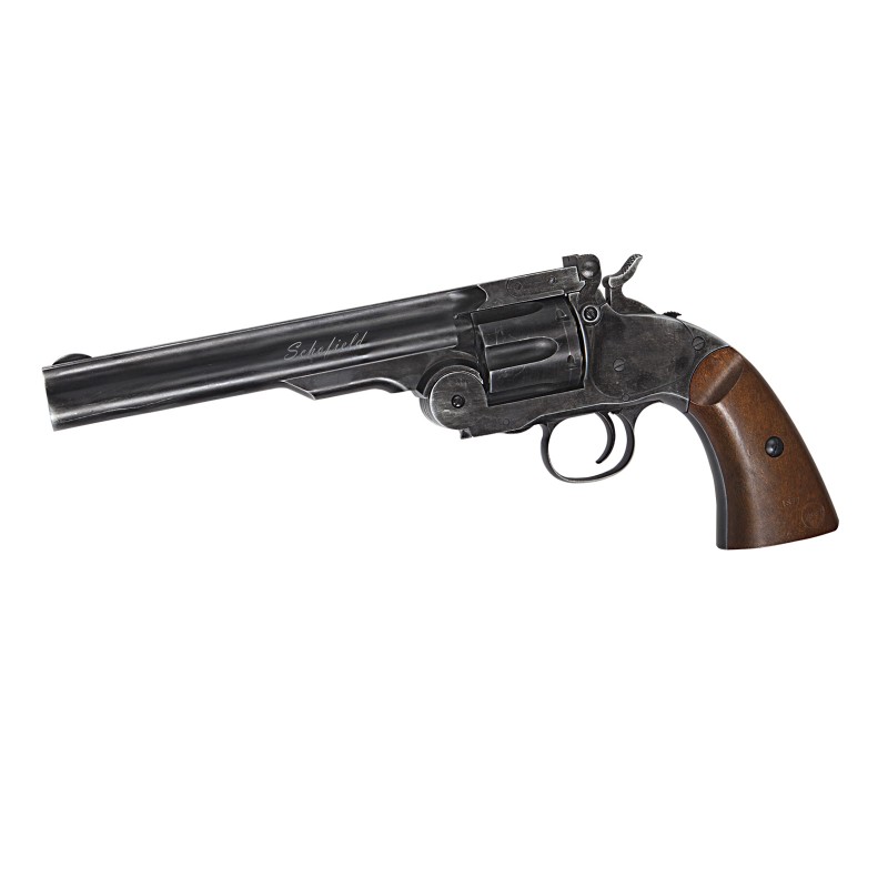 REVOLVER MODEL SCHOFIELD 6 INCH - AGING BK - WOODEN GRIP