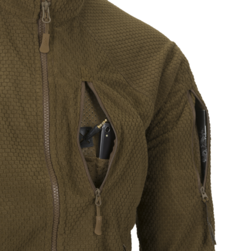 HELIKON GIACCA TATTICA ALPHA - PILE GRID - COYOTE