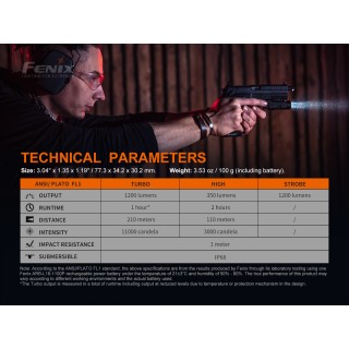 FENIX RECHARGEABLE WEAPON LIGHT GL19R LED MODEL FENIX RECHARGEABLE WEAPON LIGHT GL19R LED MODEL