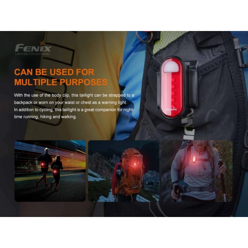 FENIX RECHARGEABLE BIKE TAIL LIGHT BC05R V2.0