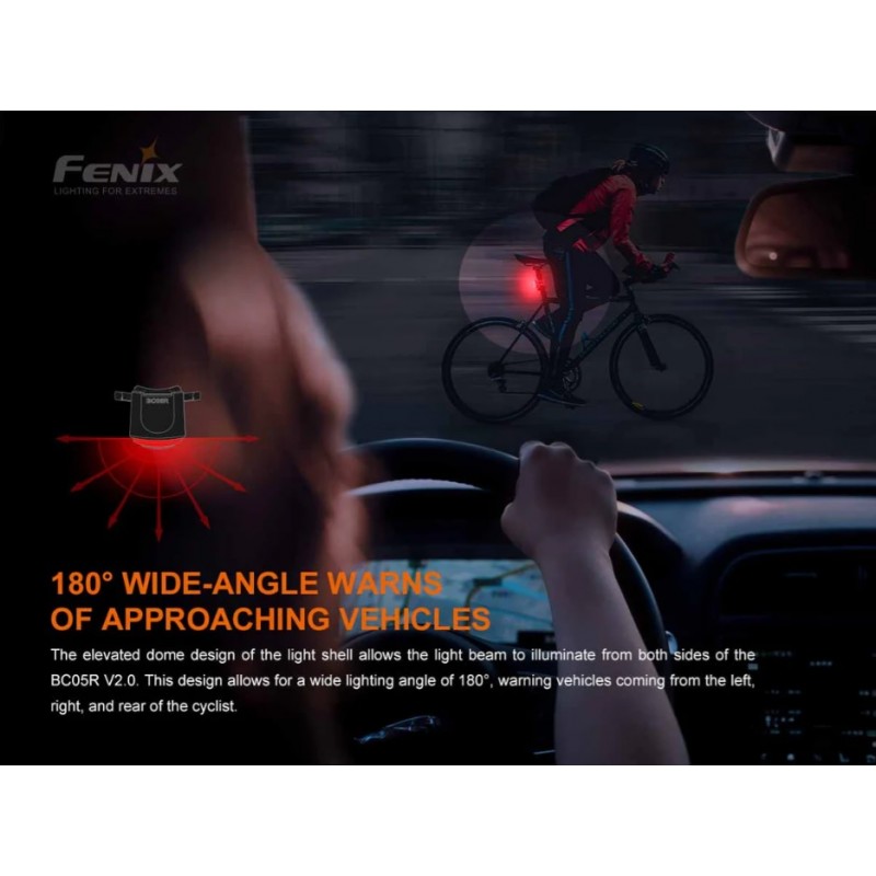 FENIX RECHARGEABLE BIKE TAIL LIGHT BC05R V2.0